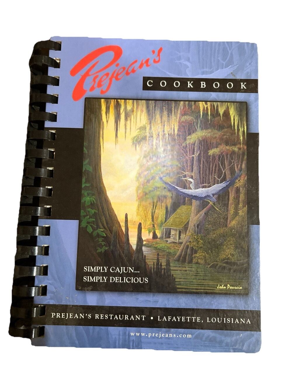Signed 1st ED Prejean's Cookbook Simply Cajun Restaurant Lafayette Louisiana